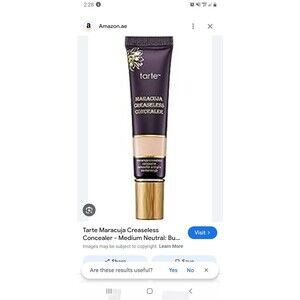 NEW-NO-BOX Tarte Maracuja Creaseless Concealer MEDIUM NEUTRAL 8grams